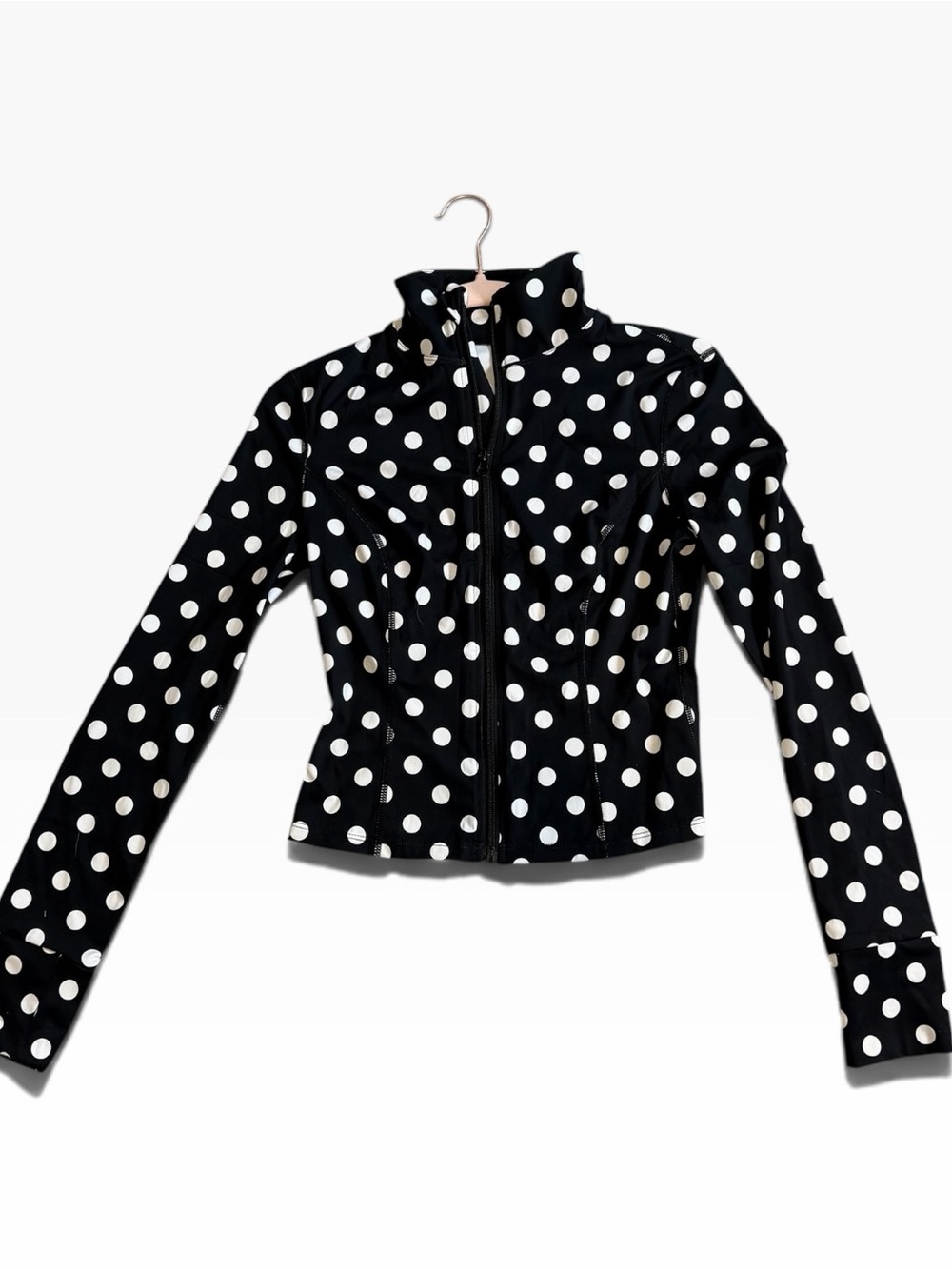 Black Jacket with White Polka Dots